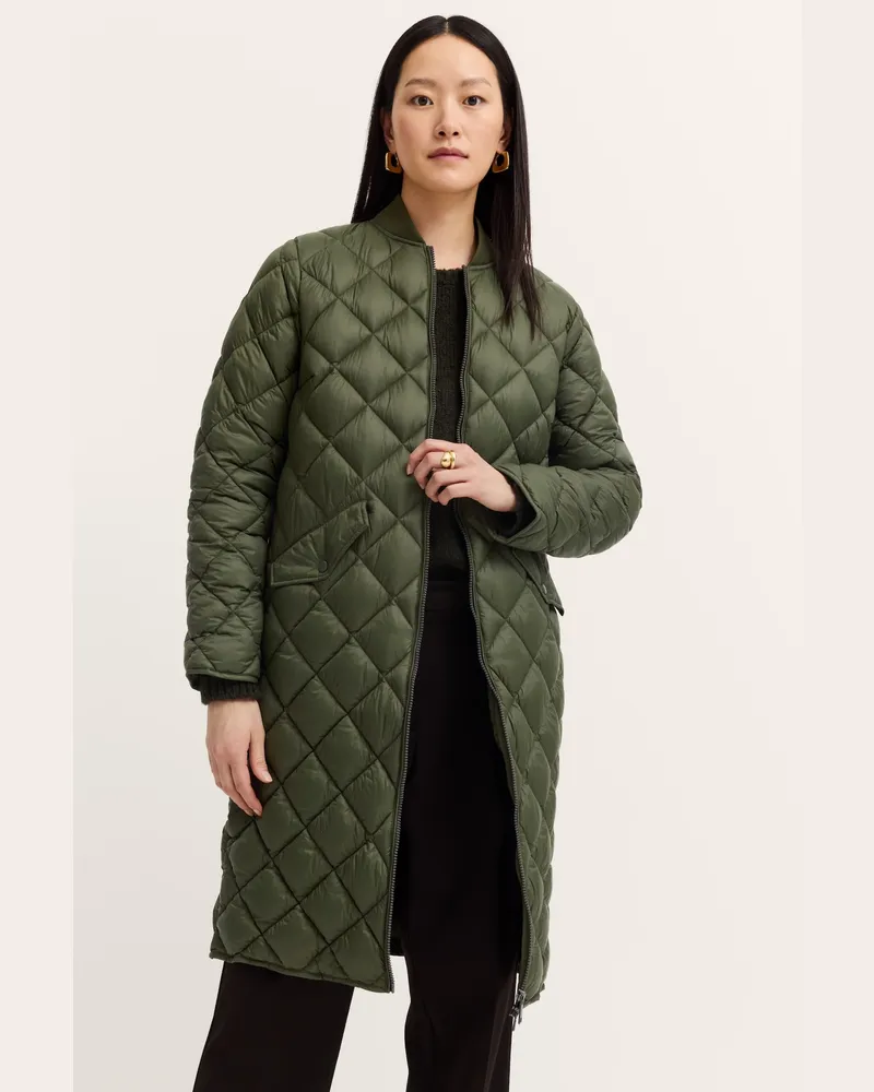 Bugatti Damenparka mit Rautensteppung und Collegekragen - Grün Grün