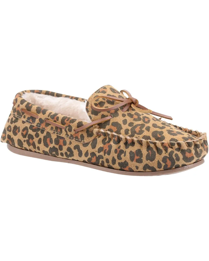 Hush Puppies Womens/Ladies Allie Leopard Print Wildleder Hausschuhe (Braun Braun