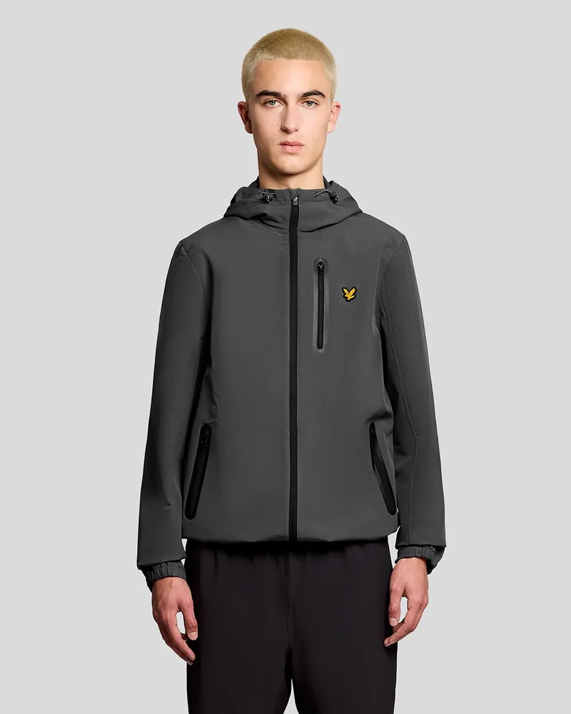 Lyle & Scott Sportlich Wasserabweisende Kapuzenjacke Grau