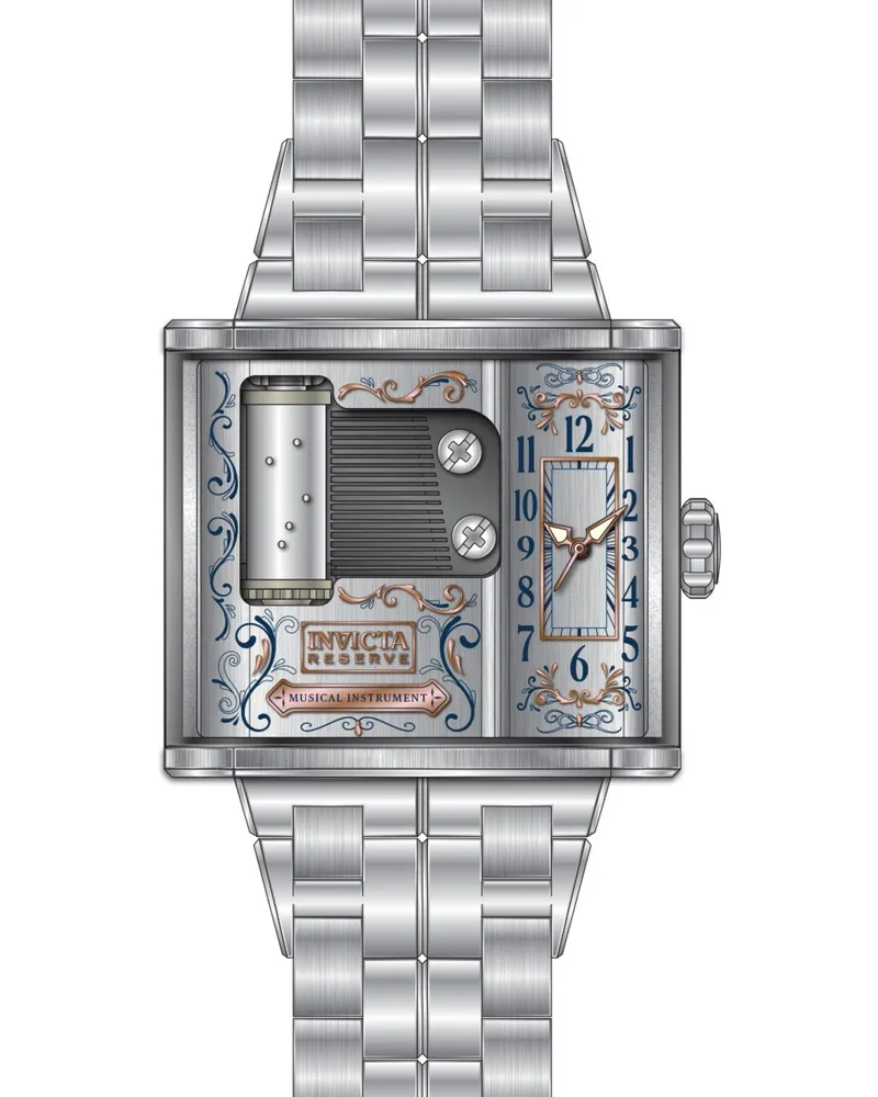 Invicta Artist 49474 Herrenuhr - Quarzwerk - Edelstahl mit silbernem Zifferblatt - 52 mm Silber
