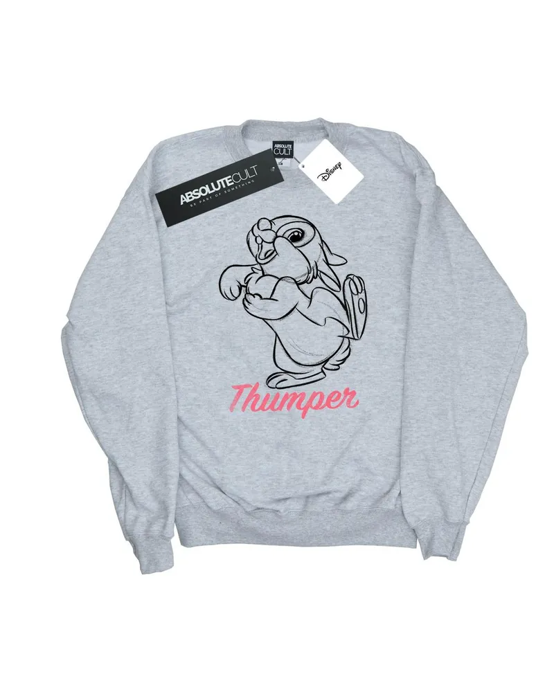 Disney Bambi Thumper Line Drawing" Sweatshirt für Damen (Grau Hellgrau