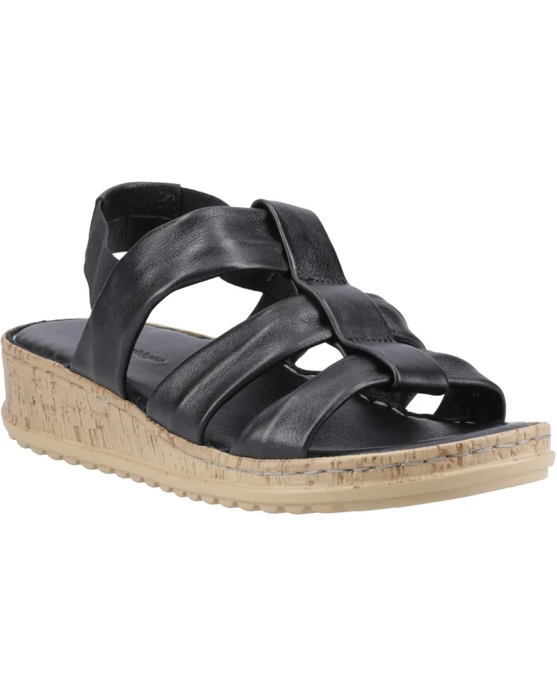 Hush Puppies Eden Weite Passform Leder Damen Schwarze Sandalen Schwarz