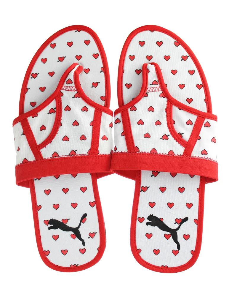 Puma KOM-KAHREN GRAFIK WIRKLÄNDE Schwarz/rote Flip-Flops Mehrfarbig