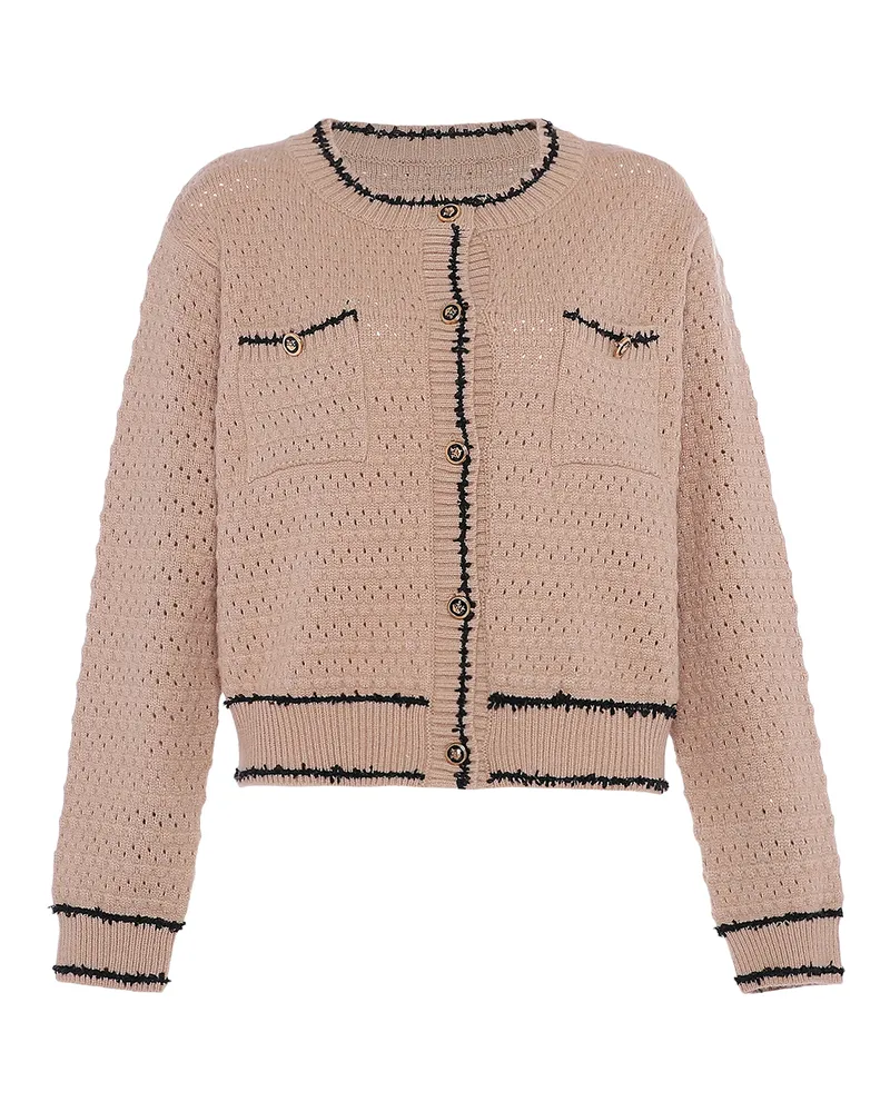 FAINA Strickjacke Damen beige/schwarz Beige