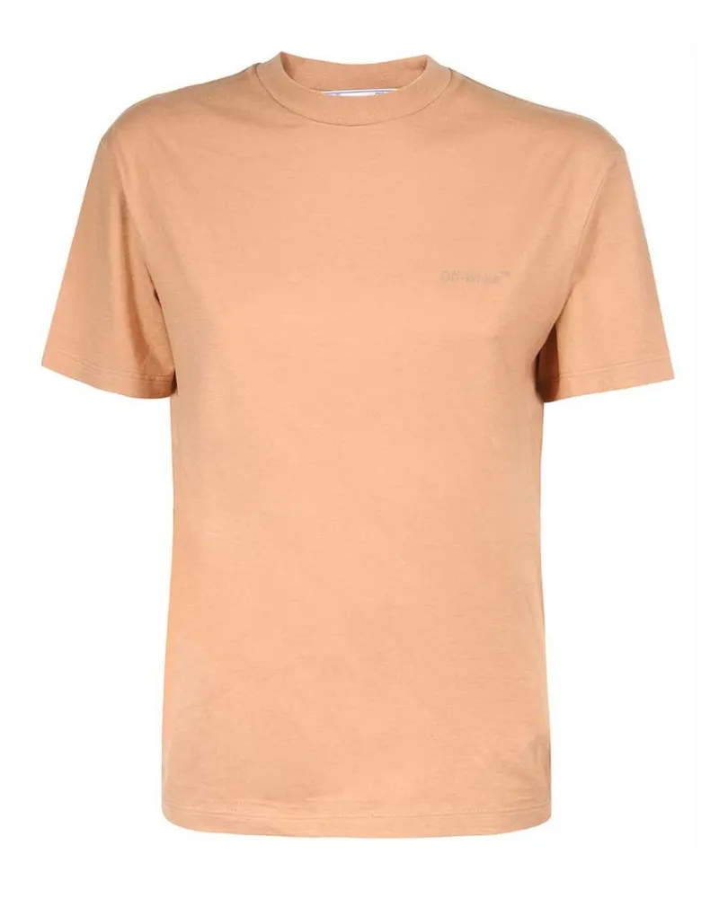 OFF-WHITE Diag Regular Fit Braunes T-Shirt Braun