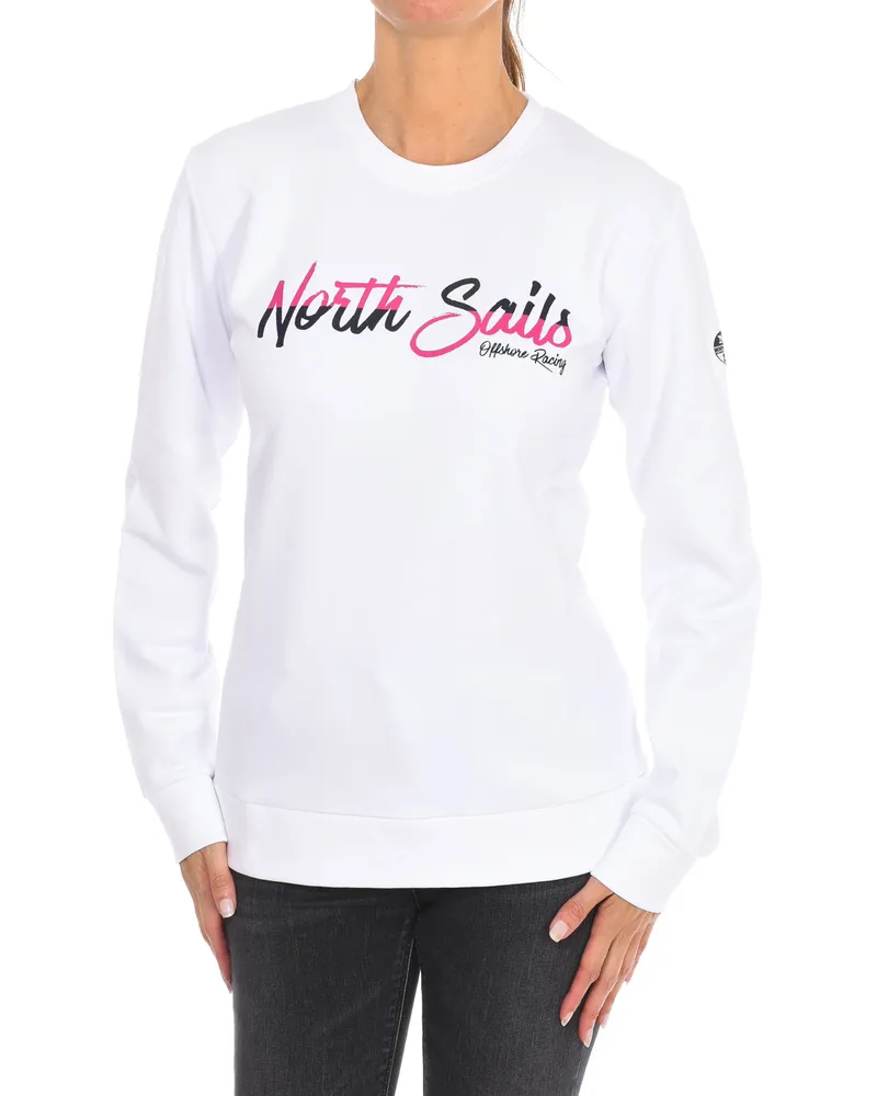 North Sails Langärmeliges Sweatshirt mit Rundhalsausschnitt 9024250 women Weiß
