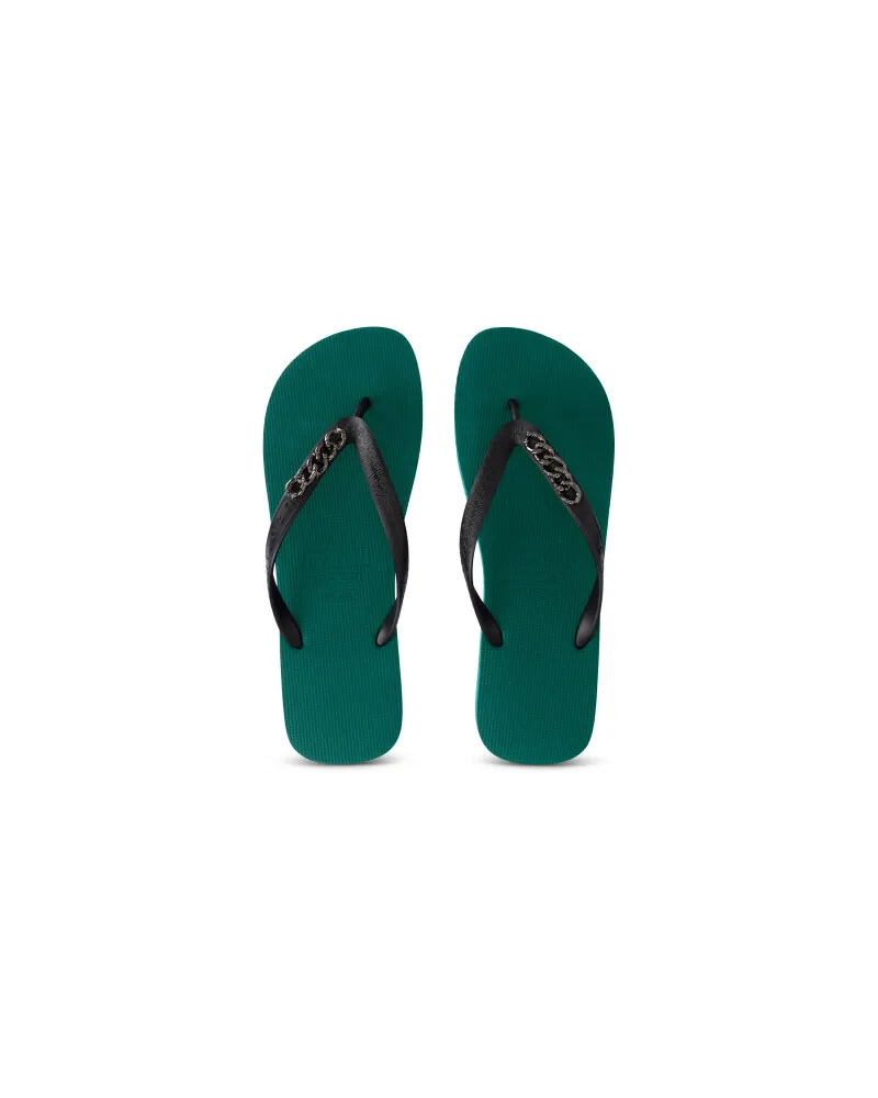 uzurii Silberne kleine Flip-Flops, Waldgrün Grün