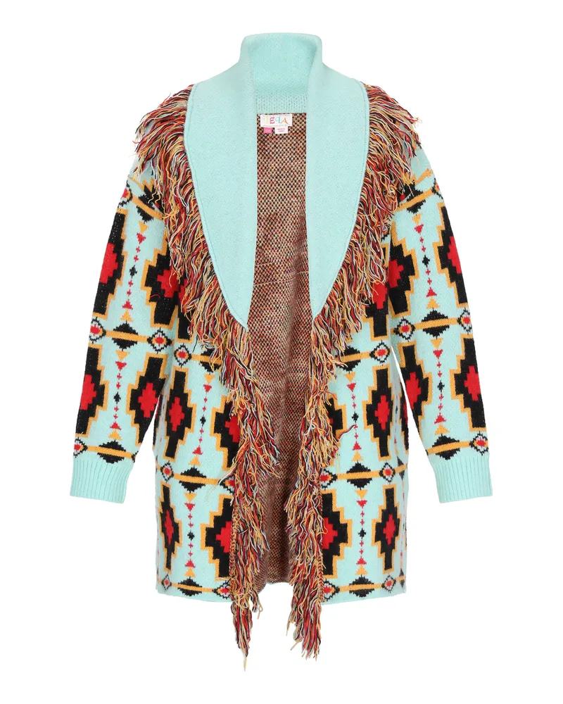 IZIA Strickjacke Frauen türkis mehrfarbig Türkis