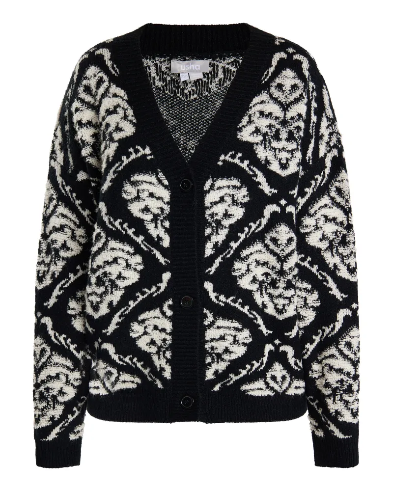Usha Strickcardigan Damen schwarz/creme Schwarz