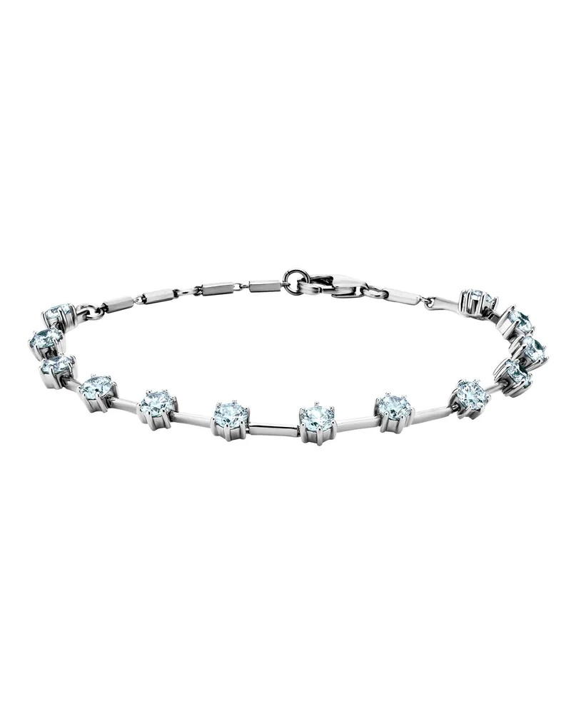 Julie Julsen Armband 925 Silber rhodiniert Zirkonia hellblau Silber