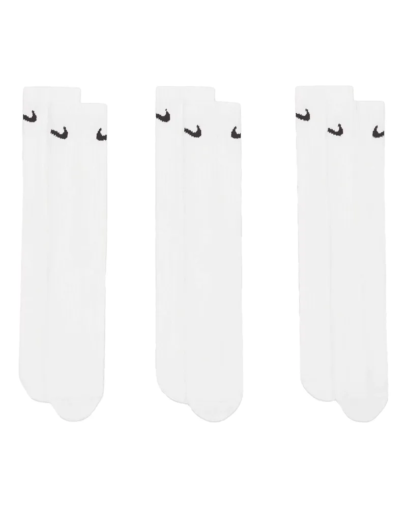 Nike Socken für Herren/Damen Unisex, Leicht, Alltag (3er-Pack) (Weiß Weiß