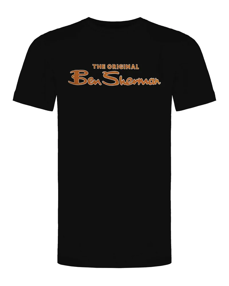 Ben Sherman Großes Logo Herren Schwarz T-Shirt Schwarz