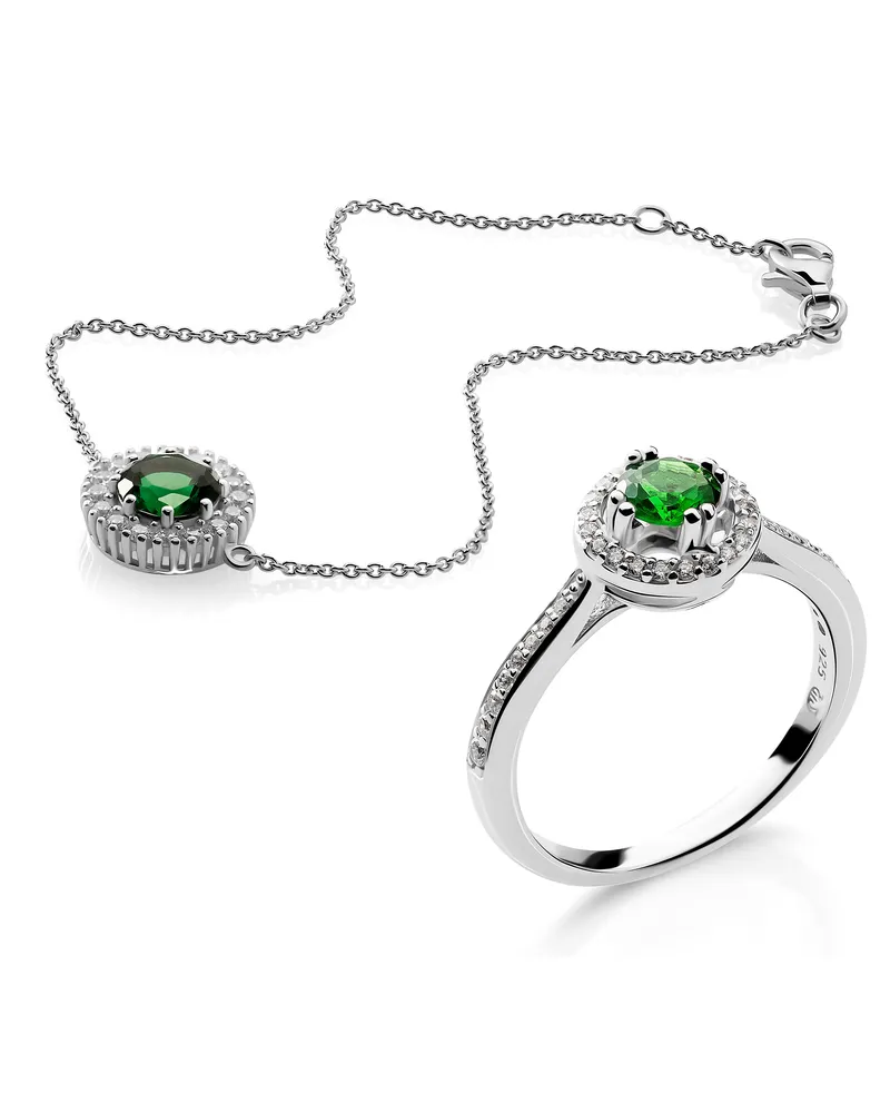Orphelia Kaia' Damen-Set aus 925er Sterlingsilber: Armband + Ring – Silber SET-7477/EM Silber
