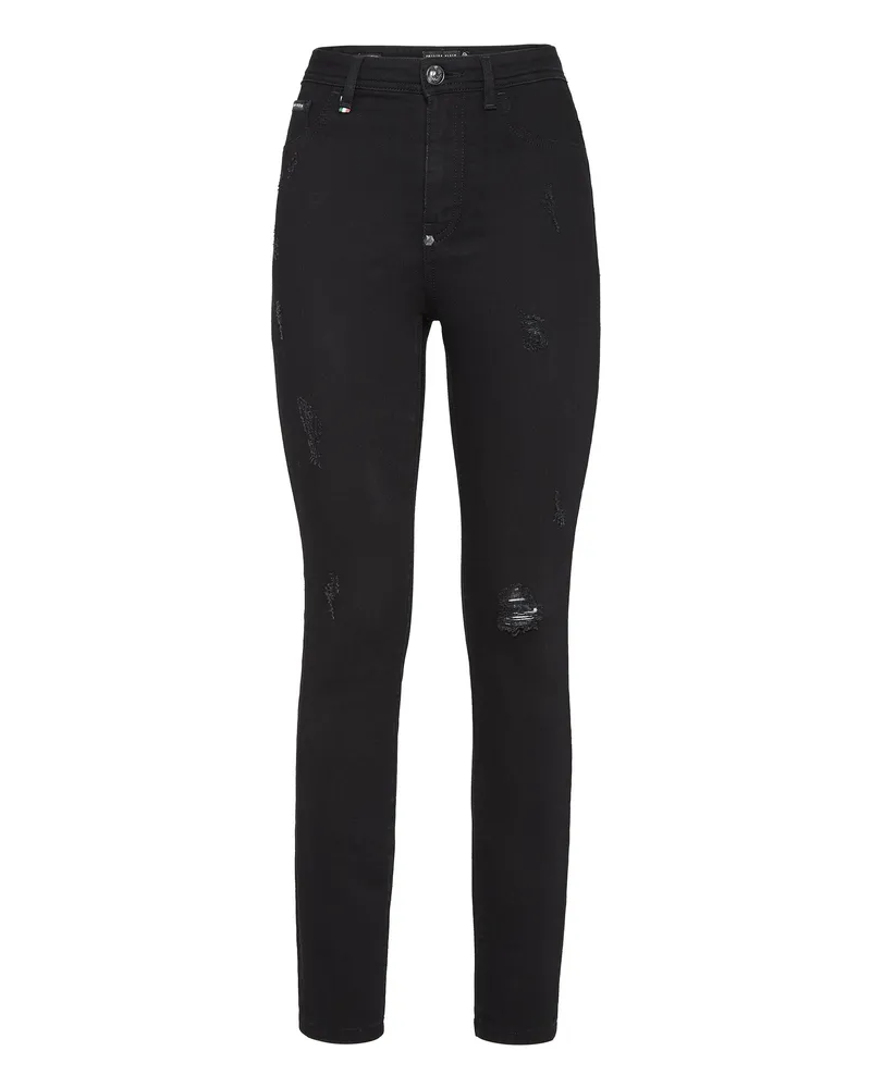 Philipp Plein High Waist Jegging Statement Schwarz