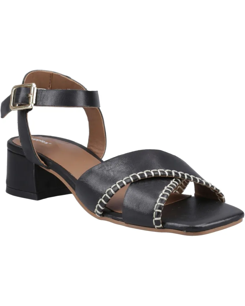 Hush Puppies Lyla Heeled Damen Sandalen Aus Schwarzem Leder Schwarz