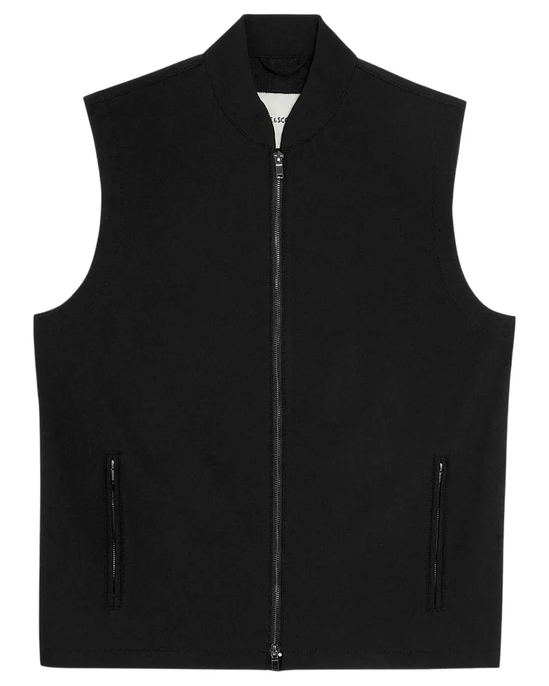 Lyle & Scott Weste für Herren, Durchgehender Reißverschluss (Lack Schwarz