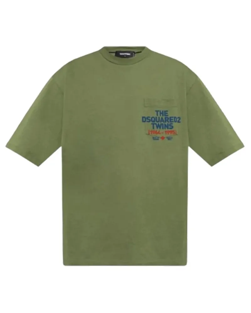 Dsquared2 T‑Shirt mit Taschenlogo-Print - Grün Grün