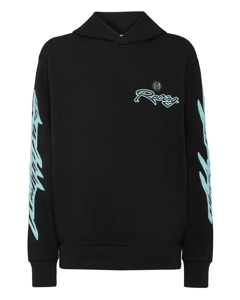 Philipp Plein Sweatshirt Mit Kapuze Racing Schwarz