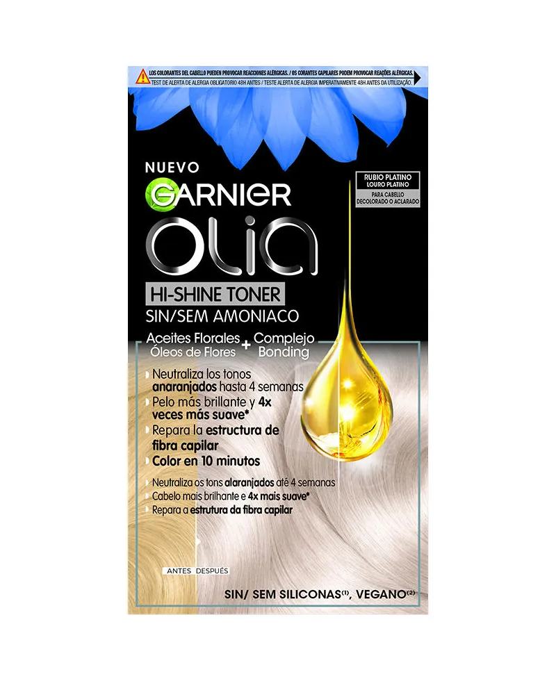 Garnier Olia Hi Shine Toner semipermanenter Farbneutralisator, 3 St., 3 × 3 pz - #10.01 Platinblond 