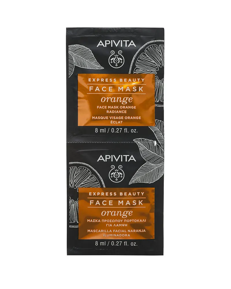 APIVITA Express Beauty Gesichtsmaske Aufhellend mit Orange 2 x 8 ml 