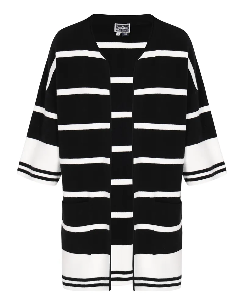 DreiMaster Strickjacke Frauen schwarz weiß streifen Schwarz