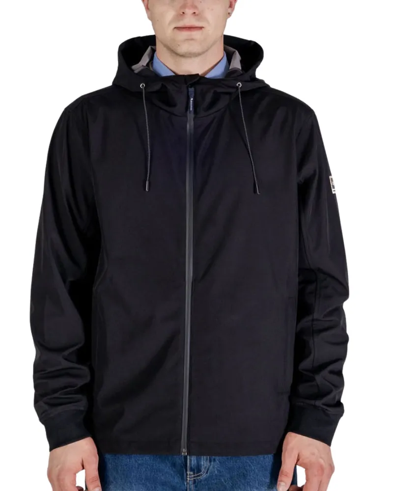 Aquascutum Active Kapuzen-Windbreaker aus Stretch - Schwarz Schwarz