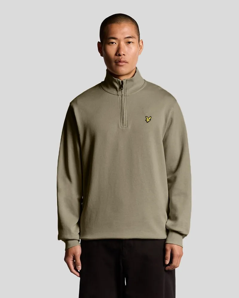 Lyle & Scott Quarter-Zip-Pullover-Sweatshirt Braun