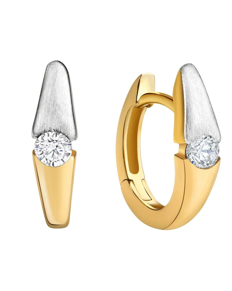 Celesta Goldohrring 375/- Gelbgold, zweifarbige Zirkonia - Mehrfarbig Mehrfarbig