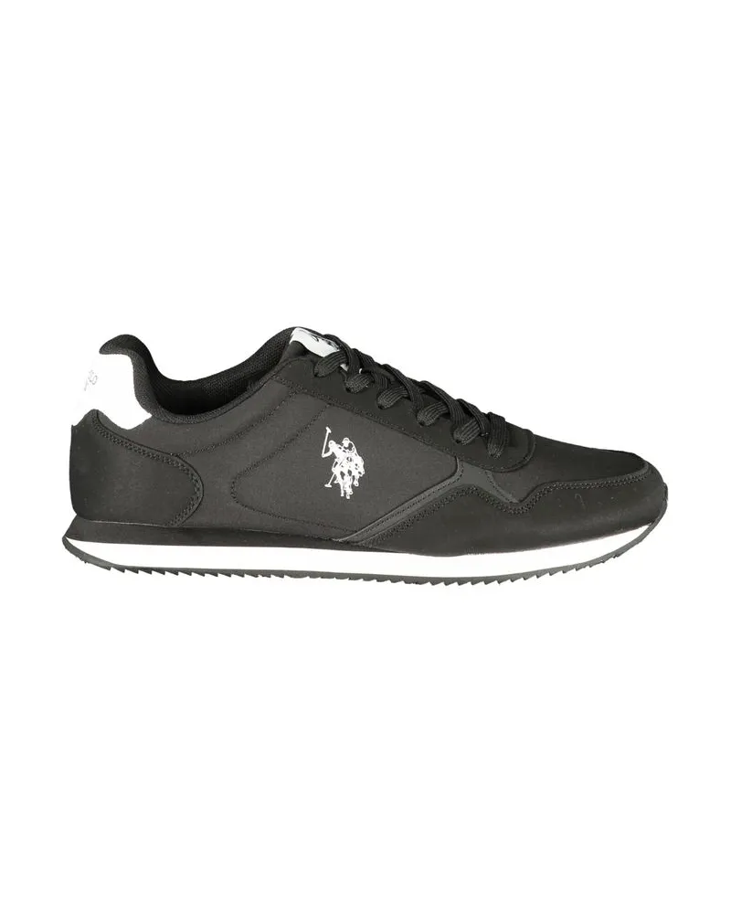U.S. Polo Assn.  Schwarzer Polyurethan Herren Sneaker Schwarz