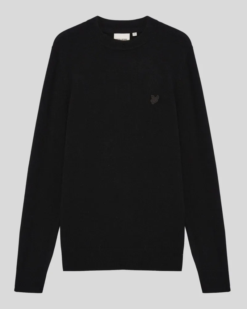 Lyle & Scott Kaschmir-Rundhalspullover Schwarz