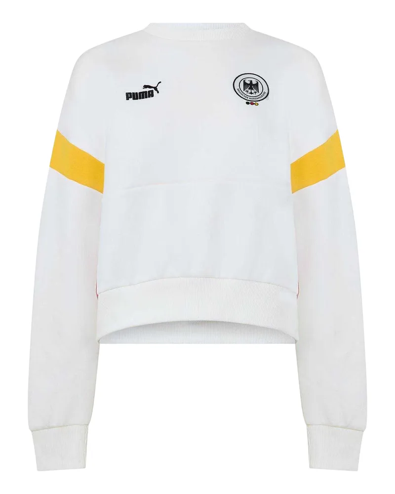 Puma Dhb Archive" Kurzes Sweatshirt für Damen, Rundhalsausschnitt (Weiß/Schwarz Weiß