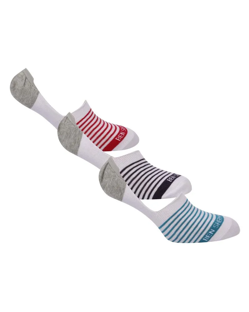 Ben Sherman Liner Socken für Herren, Baumwollmischung (3er-Pack) (Weiß Weiß