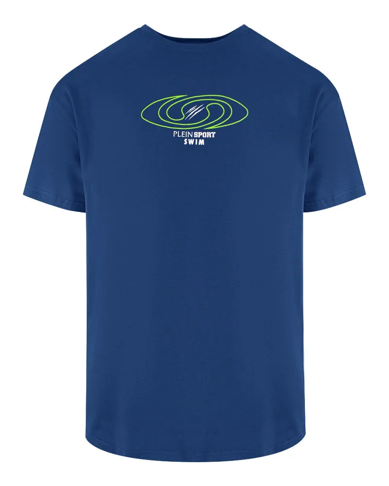 Philipp Plein Spiral Logo Marineblaues T-shirt Dunkelblau