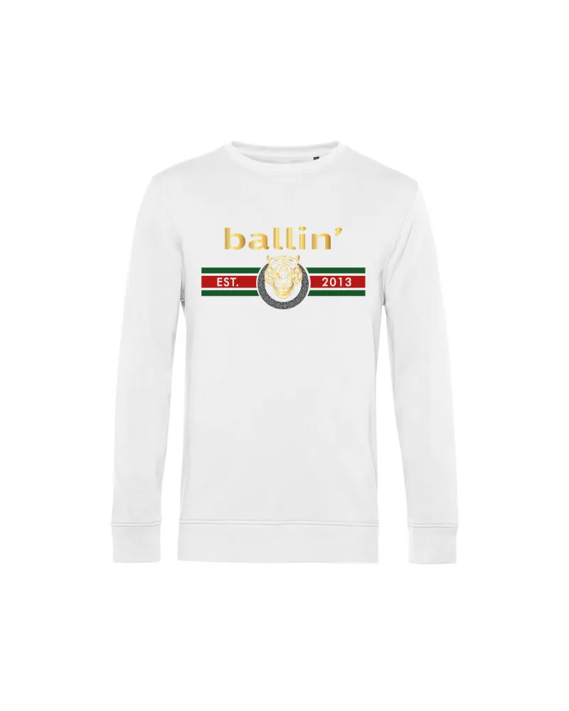 Ballin Tiger Lines Sweater von  Est. 2013 in der farbe Weiss und in größe XXL Weiß