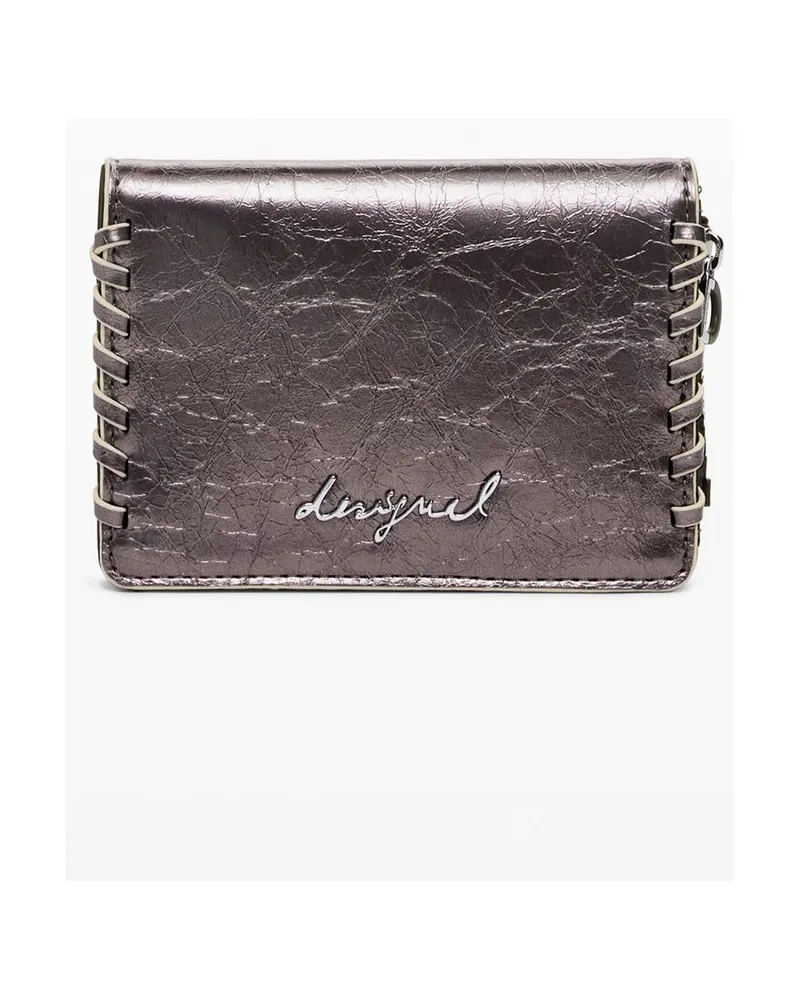 Desigual Geldbörse mit metallic Ziernaht - Grau Grau