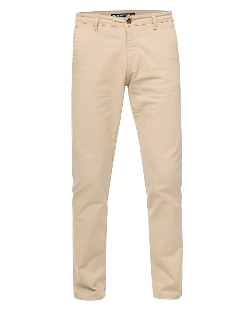 Rusty Neal Chino Hose "MARSU" Regular Fit Cotton-Stretch Beige