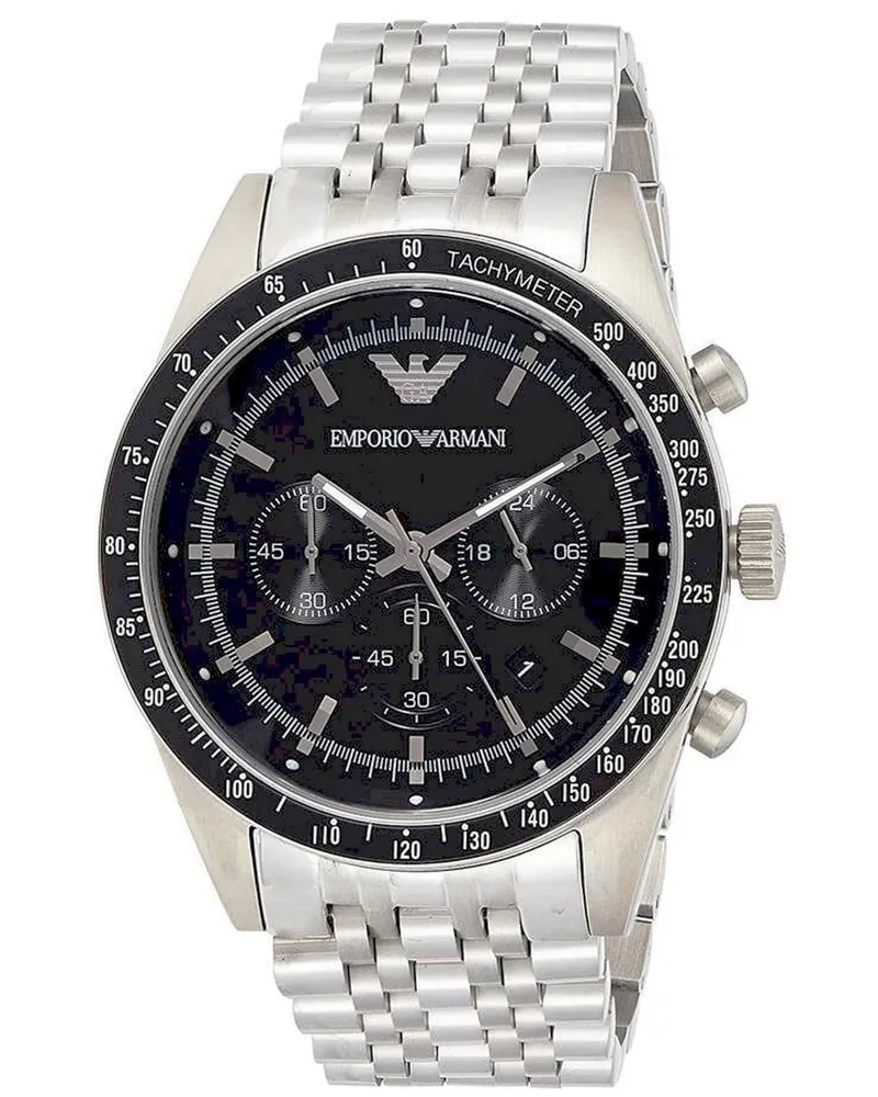 Emporio Armani Herrenarmbanduhr mit Quarzwerk - Silber/Gold Silber