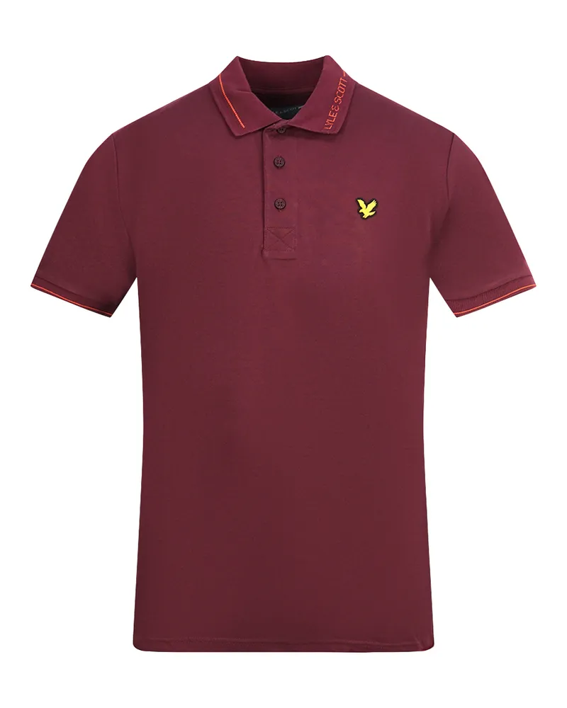 Lyle & Scott Battle Rust Poloshirt mit Markenkragen Bordeaux
