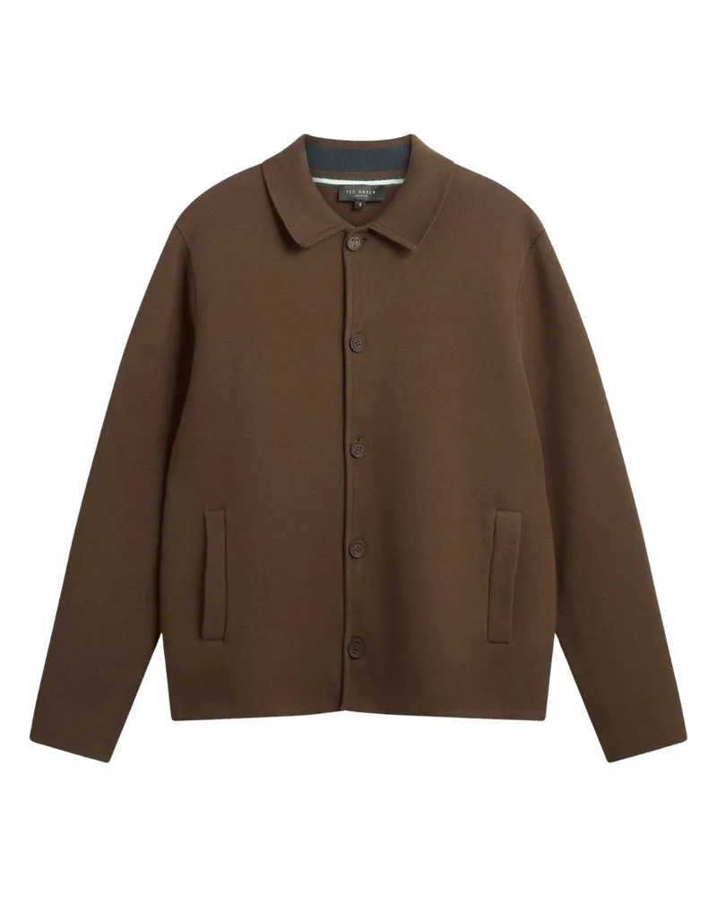 Ted Baker Freder Strickjacke, grob gestrickt, Cardigan-Jacke - Khaki Khaki