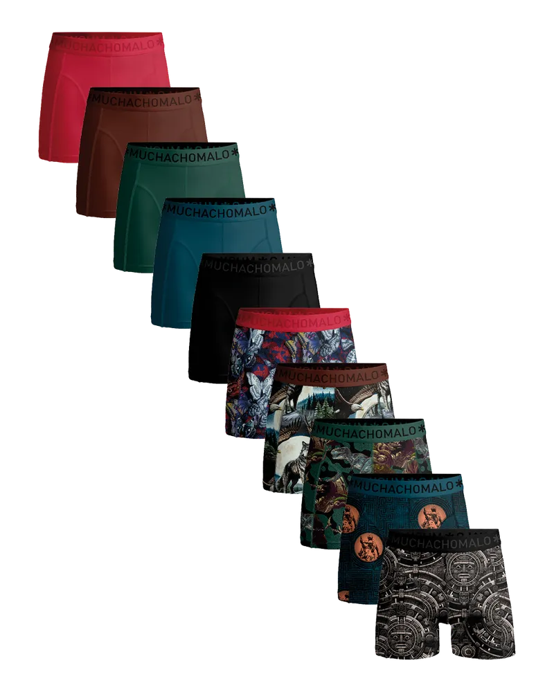 Muchachomalo Herren Boxershorts – 10 Stück – Herren Unterhosen Mehrfarbig