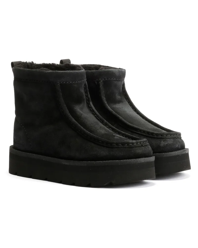 Clarks Meare Rooey Wildleder Damen Schwarz Stiefel Schwarz