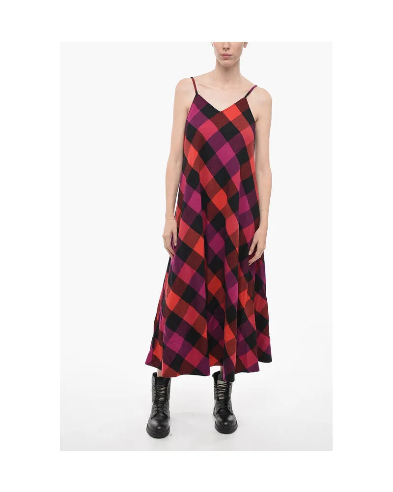 Woolrich Kariertes ARCHIVE Longkleid in Pink Rosa
