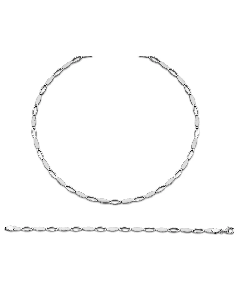 Orphelia Damen 925 Sterling Silber Set: Kette + Armband - Silber SET-035 Silber