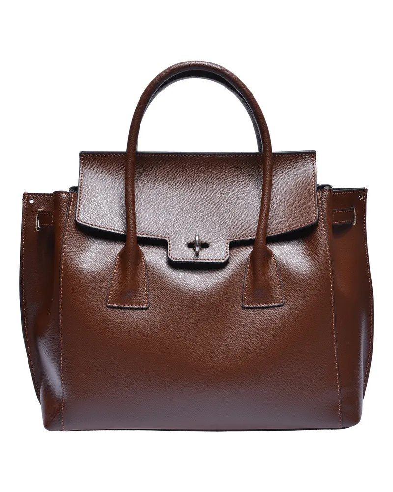 Luisa Vannini Kastanienbraun Rindsledertasche Dunkelbraun