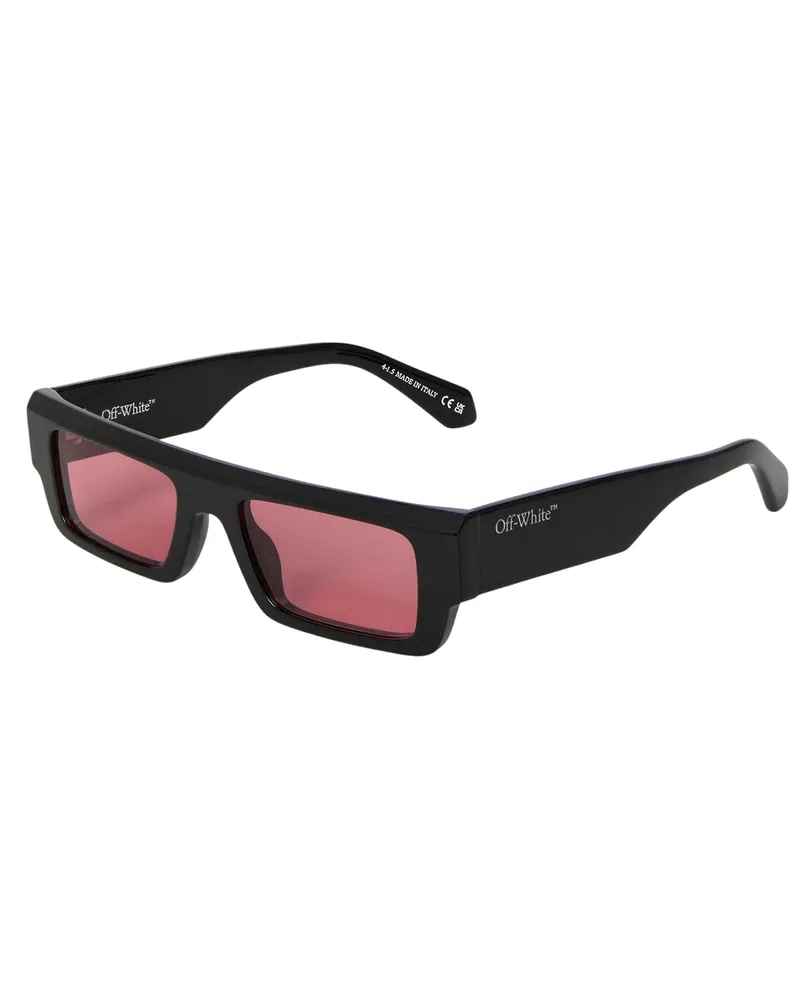 OFF-WHITE Off White - "Pittsburgh" Sonnenbrille für Herren (Schwarz/Rot Schwarz