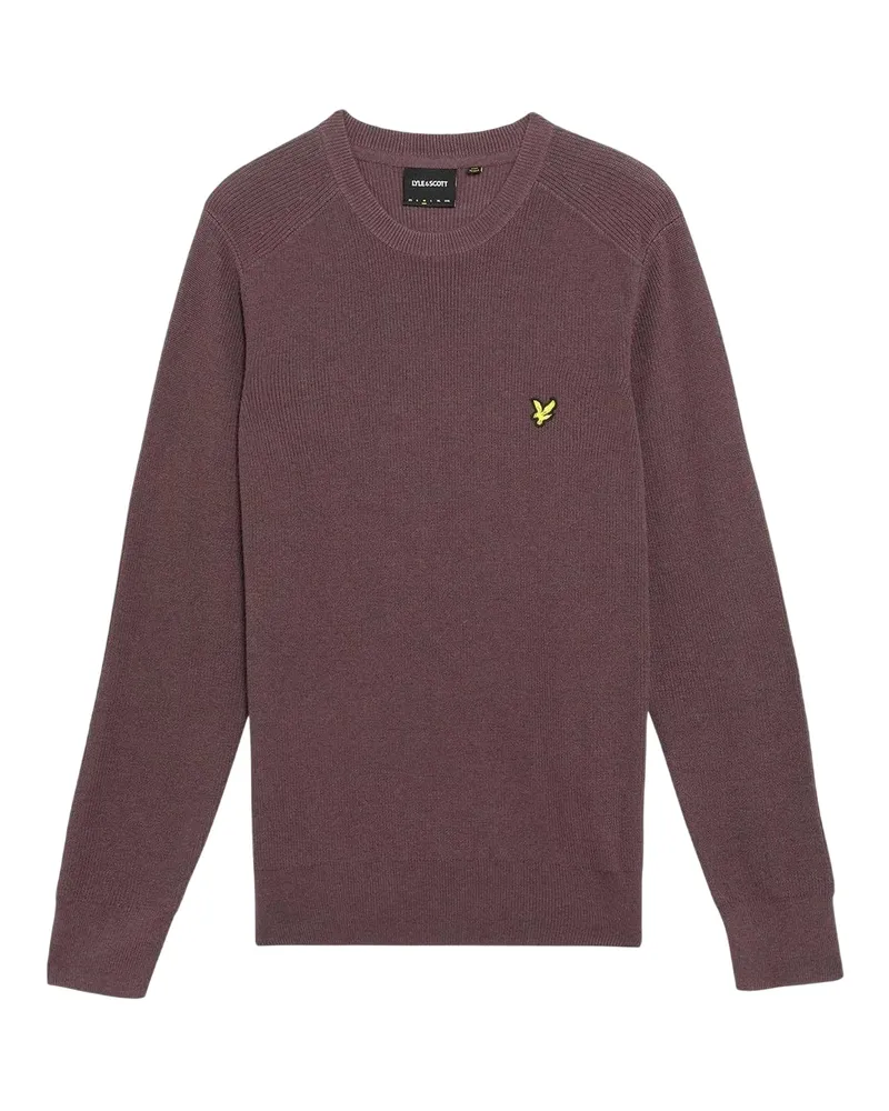 Lyle & Scott Pullover für Herren, gerippt, Raglanärmel (Espresso-Braun Schwarz