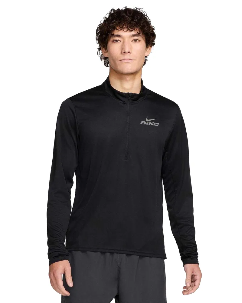 Nike Pacer" Oberteil für Herren, mit halbem Reißverschluss, Dri-FIT (Schwarz/Reflektierend Schwarz