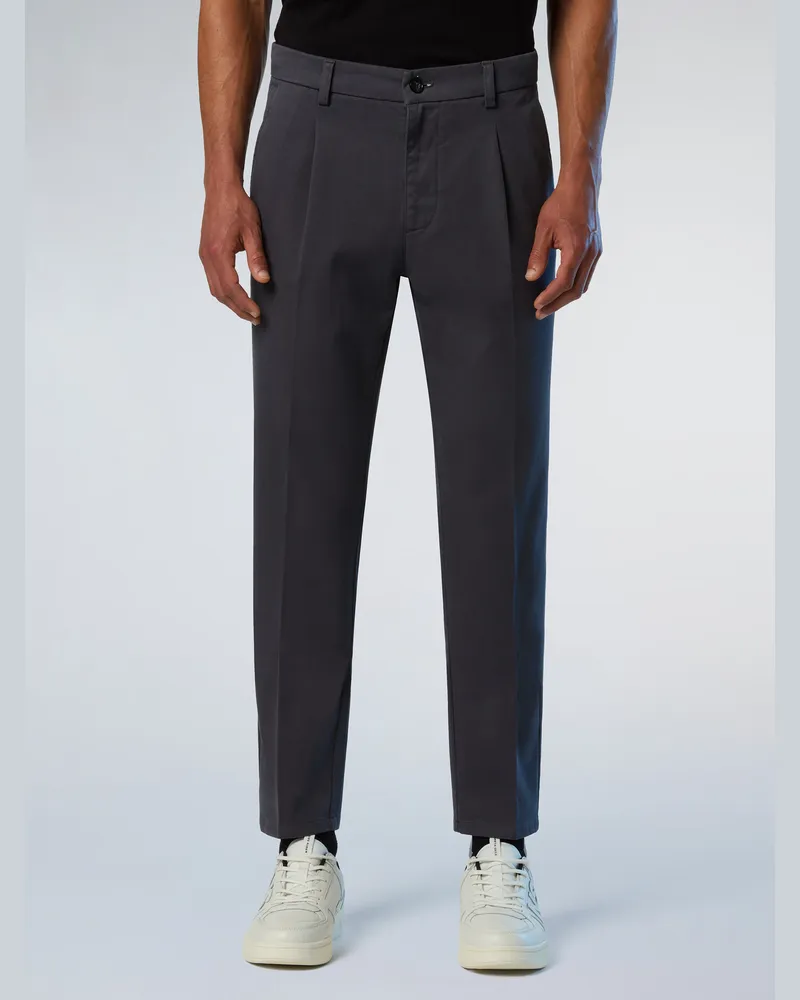 North Sails Chinos Defender Pleated Gabardine Dunkelgrau