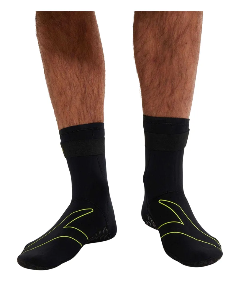 Speedo Open Water" Schwimmsocken für Herren, Neopren (Schwarz/Fluoreszierendes Gelb Schwarz