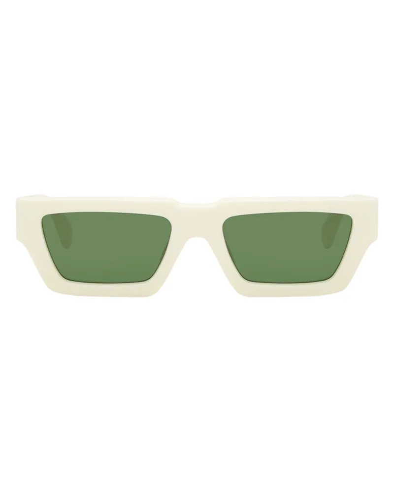 OFF-WHITE Off White - "Manchester" Rechteck-Sonnenbrille für Damen (Weiß/Grün Weiß